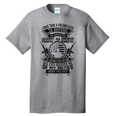 AMERICAN Oath Defend The Constitution Army Veteran Tall T-Shirt