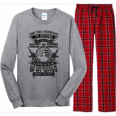 AMERICAN Oath Defend The Constitution Army Veteran Long Sleeve Pajama Set