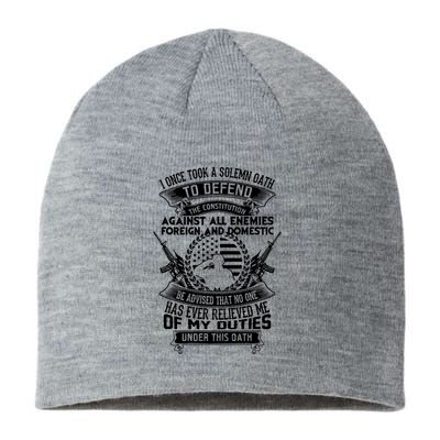 AMERICAN Oath Defend The Constitution Army Veteran Sustainable Beanie
