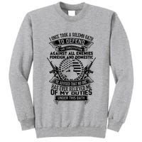 AMERICAN Oath Defend The Constitution Army Veteran Tall Sweatshirt