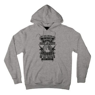 AMERICAN Oath Defend The Constitution Army Veteran Tall Hoodie