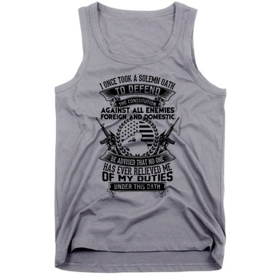 AMERICAN Oath Defend The Constitution Army Veteran Tank Top