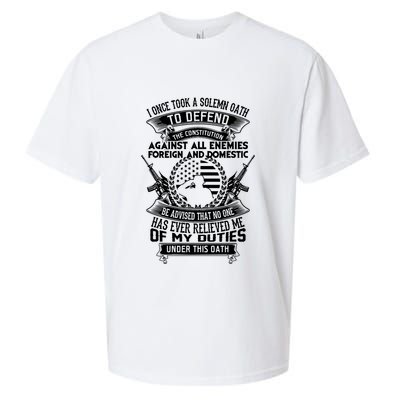 AMERICAN Oath Defend The Constitution Army Veteran Sueded Cloud Jersey T-Shirt