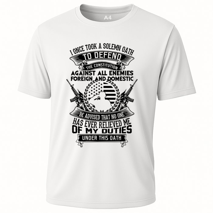AMERICAN Oath Defend The Constitution Army Veteran Cooling Performance Crew T-Shirt