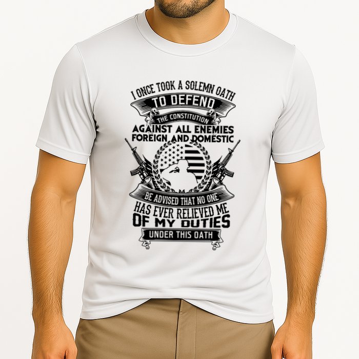 AMERICAN Oath Defend The Constitution Army Veteran Cooling Performance Crew T-Shirt