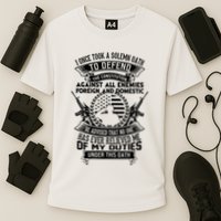 AMERICAN Oath Defend The Constitution Army Veteran Cooling Performance Crew T-Shirt