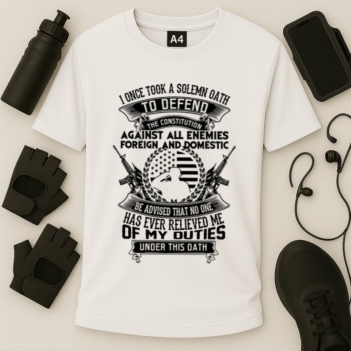 AMERICAN Oath Defend The Constitution Army Veteran Cooling Performance Crew T-Shirt