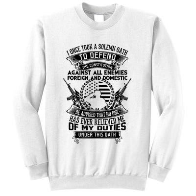 AMERICAN Oath Defend The Constitution Army Veteran Sweatshirt