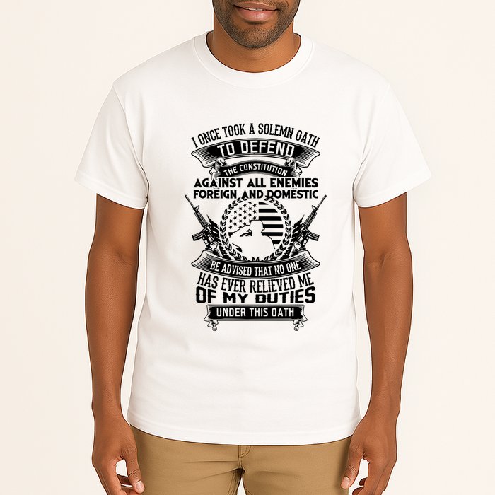 AMERICAN Oath Defend The Constitution Army Veteran Tall T-Shirt