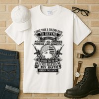 AMERICAN Oath Defend The Constitution Army Veteran Tall T-Shirt