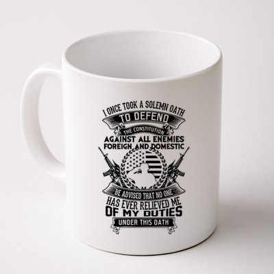 AMERICAN Oath Defend The Constitution Army Veteran Mug
