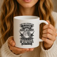 AMERICAN Oath Defend The Constitution Army Veteran Mug