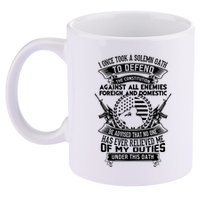 AMERICAN Oath Defend The Constitution Army Veteran 11oz C Handle Ceramic Mug