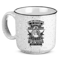 AMERICAN Oath Defend The Constitution Army Veteran 15oz Campfire Ceramic Mug