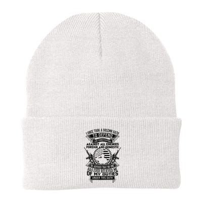 AMERICAN Oath Defend The Constitution Army Veteran Beanie