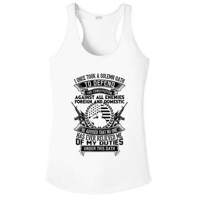 AMERICAN Oath Defend The Constitution Army Veteran Ladies PosiCharge Competitor Racerback Tank