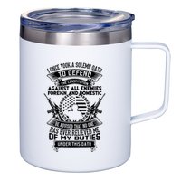 AMERICAN Oath Defend The Constitution Army Veteran 12oz Stainless Steel Coffee Mug