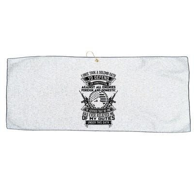 AMERICAN Oath Defend The Constitution Army Veteran Large Microfiber Waffle Golf Towel