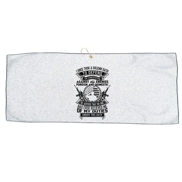 AMERICAN Oath Defend The Constitution Army Veteran Large Microfiber Waffle Golf Towel