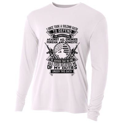 AMERICAN Oath Defend The Constitution Army Veteran Cooling Performance Long Sleeve Crew
