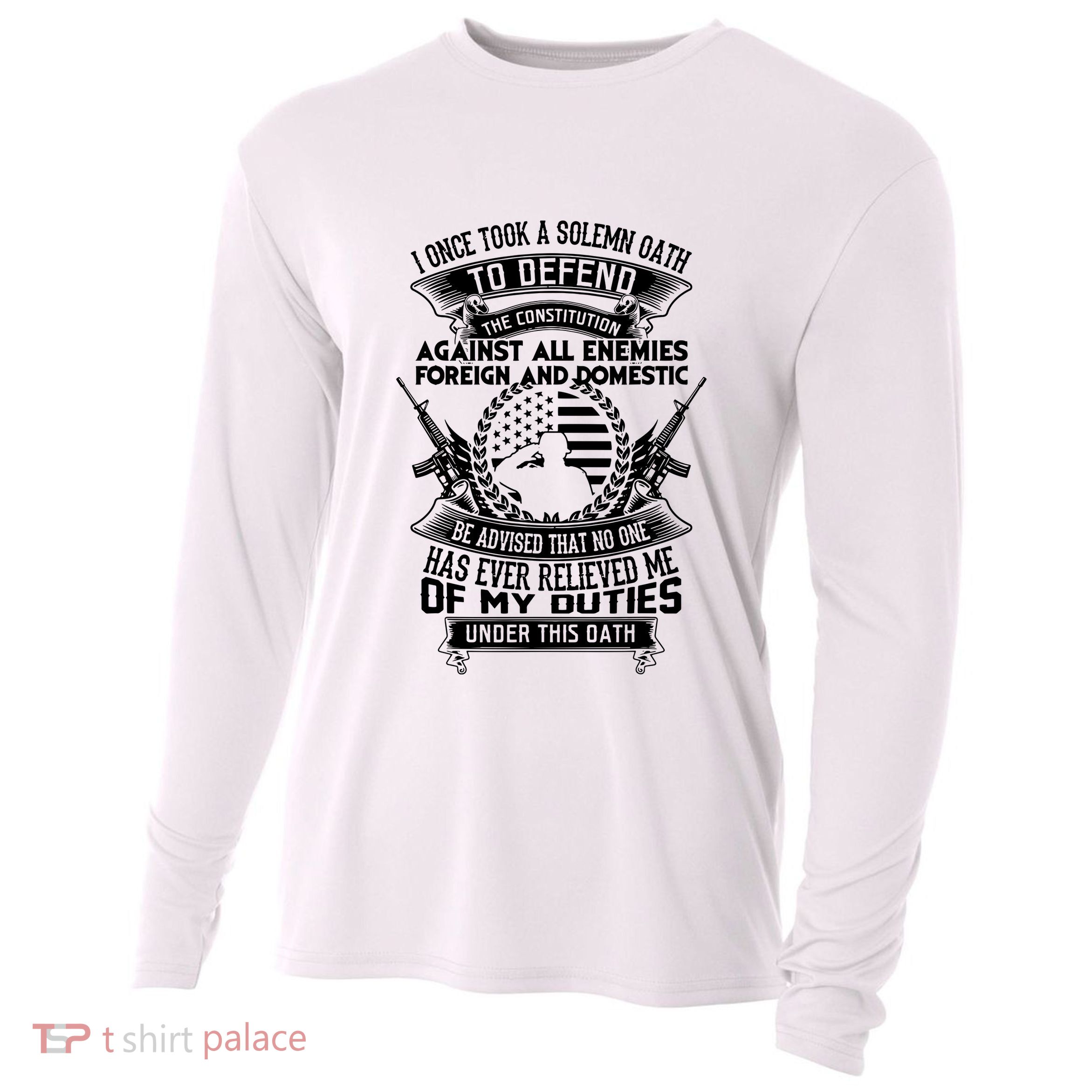 AMERICAN Oath Defend The Constitution Army Veteran Cooling Performance Long Sleeve Crew
