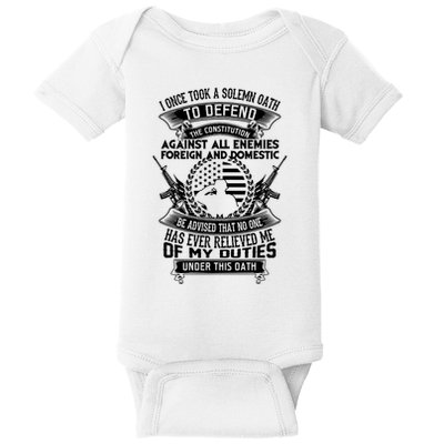 AMERICAN Oath Defend The Constitution Army Veteran Baby Bodysuit