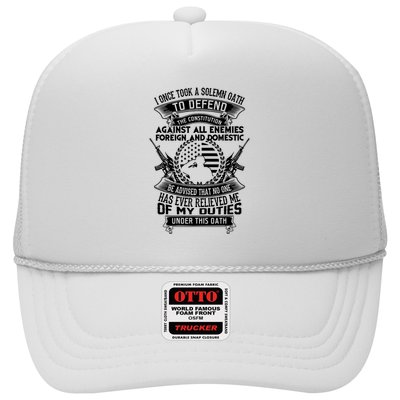 AMERICAN Oath Defend The Constitution Army Veteran Trucker Hat