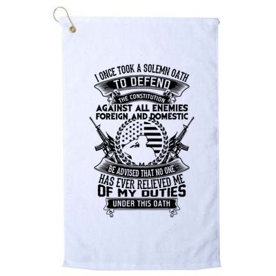 AMERICAN Oath Defend The Constitution Army Veteran Golf Towel