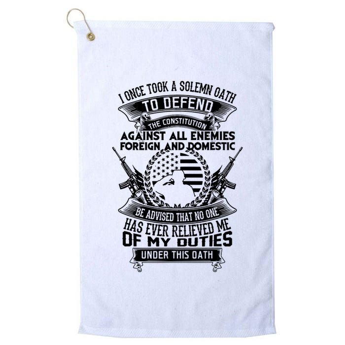 AMERICAN Oath Defend The Constitution Army Veteran Golf Towel