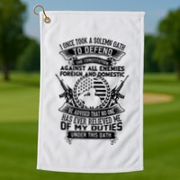 AMERICAN Oath Defend The Constitution Army Veteran Golf Towel