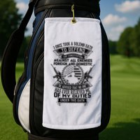 AMERICAN Oath Defend The Constitution Army Veteran Golf Towel
