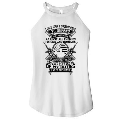 AMERICAN Oath Defend The Constitution Army Veteran Women's Perfect Tri Rocker Tank