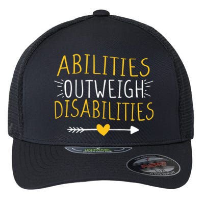 Abilities Outweigh Disabilities Autism Awareness Flexfit Unipanel Trucker Cap