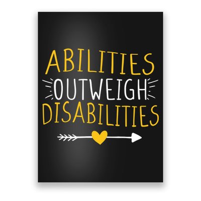 Abilities Outweigh Disabilities Autism Awareness Poster