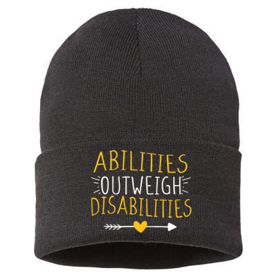 Abilities Outweigh Disabilities Autism Awareness Sustainable Knit Beanie