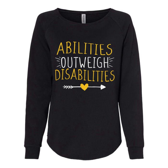 Abilities Outweigh Disabilities Autism Awareness m.e.n Wom.e.n Long Sleeve Womens California Wash Sweatshirt