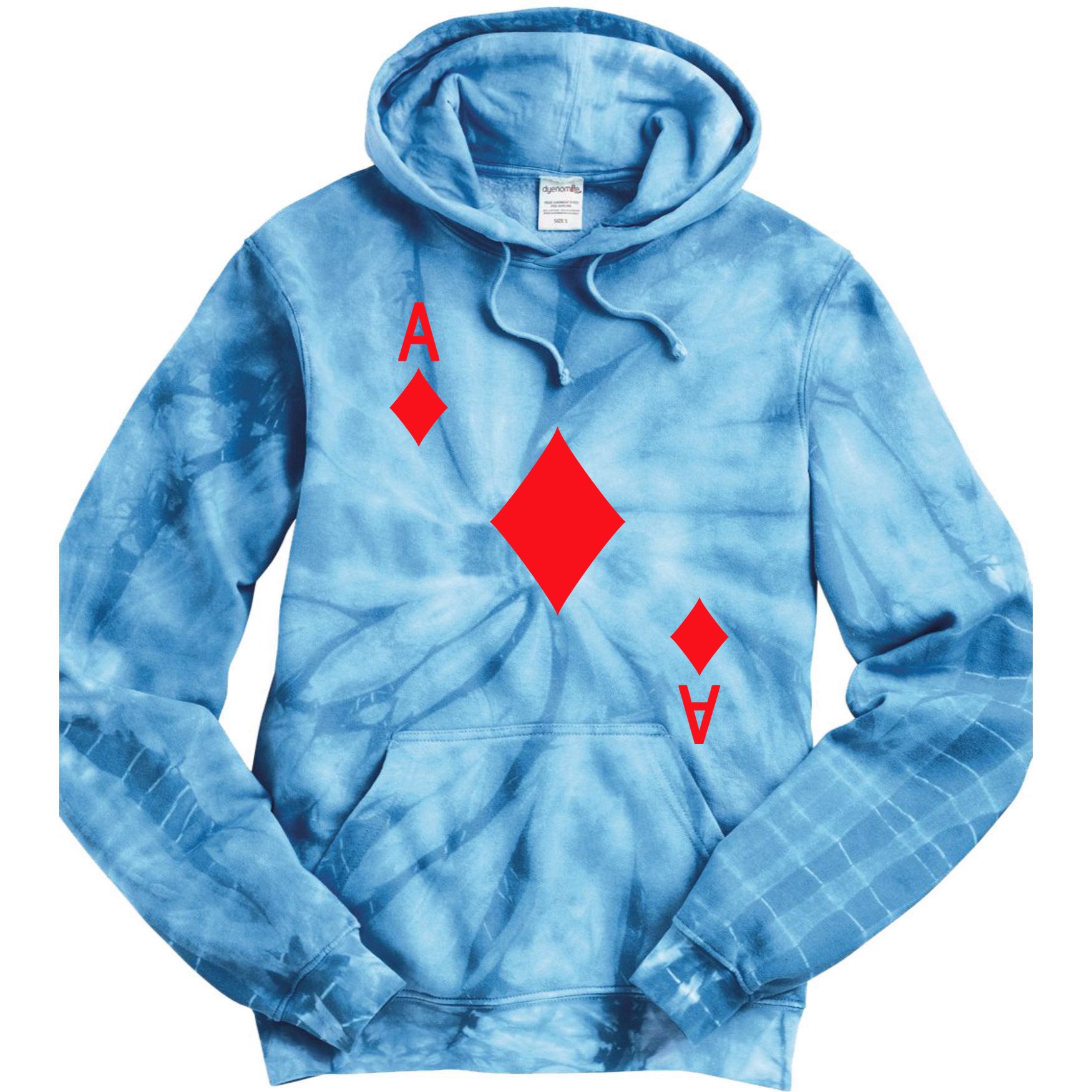 Ace Of Diamonds Playing Card Tie Dye Hoodie