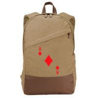 Ace Of Diamonds Playing Card Cotton Canvas Backpack