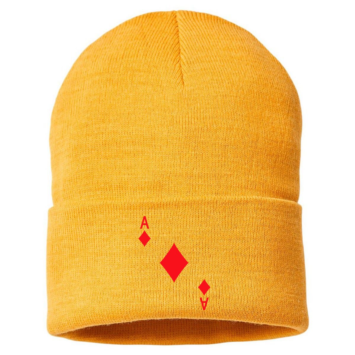 Ace Of Diamonds Playing Card Sustainable Knit Beanie
