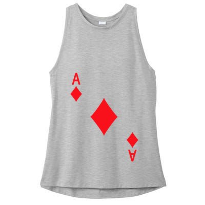 Ace Of Diamonds Playing Card Ladies PosiCharge Tri-Blend Wicking Tank