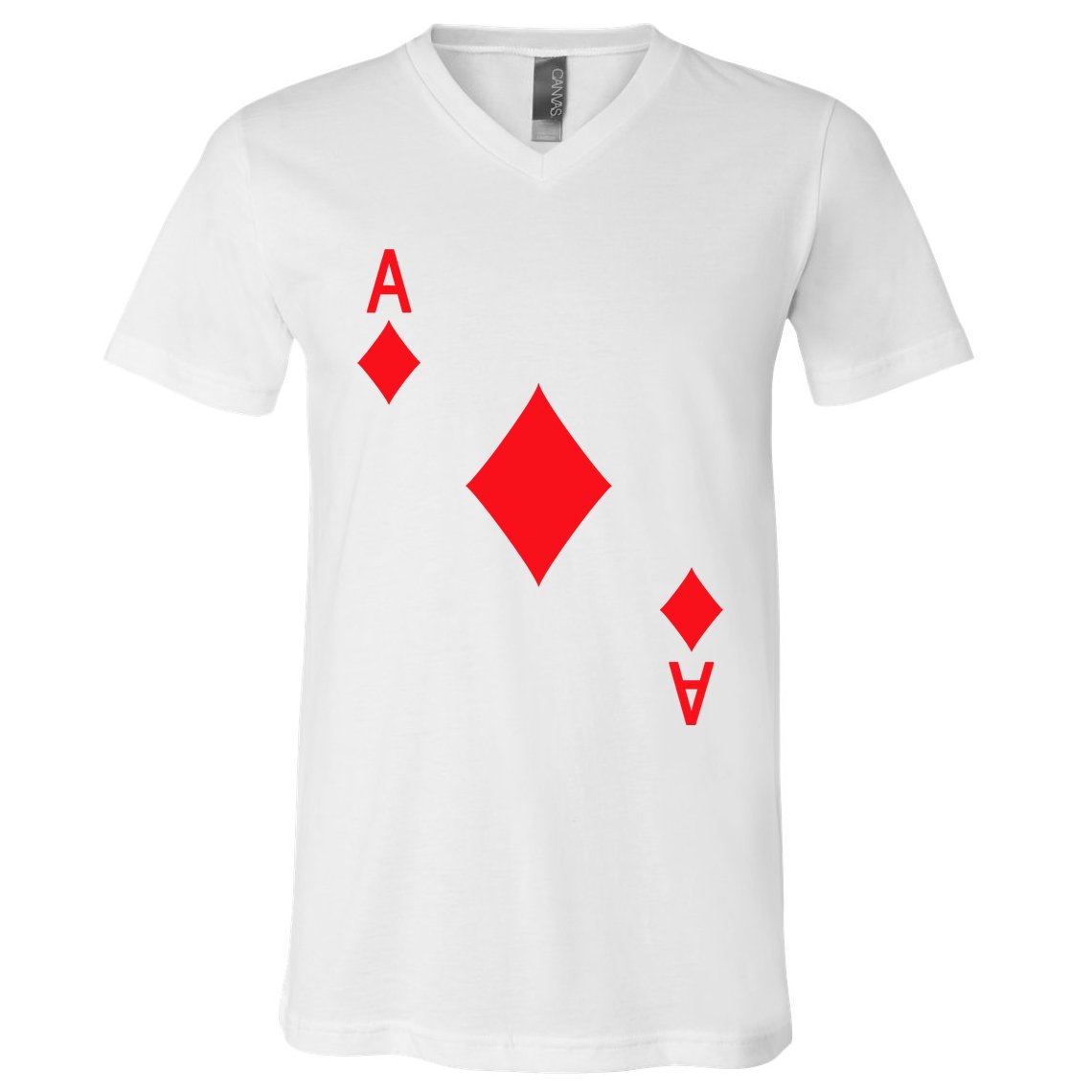 Ace Of Diamonds Playing Card V-Neck T-Shirt