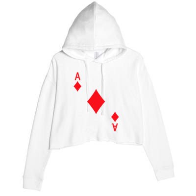 Ace Of Diamonds Playing Card Crop Fleece Hoodie