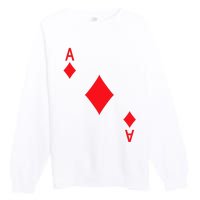 Ace Of Diamonds Playing Card Premium Crewneck Sweatshirt