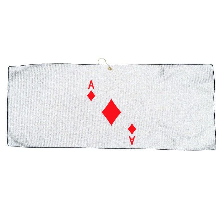 Ace Of Diamonds Playing Card Large Microfiber Waffle Golf Towel