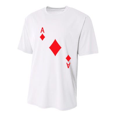Ace Of Diamonds Playing Card Youth Performance Sprint T-Shirt