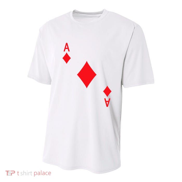 Ace Of Diamonds Playing Card Youth Performance Sprint T-Shirt