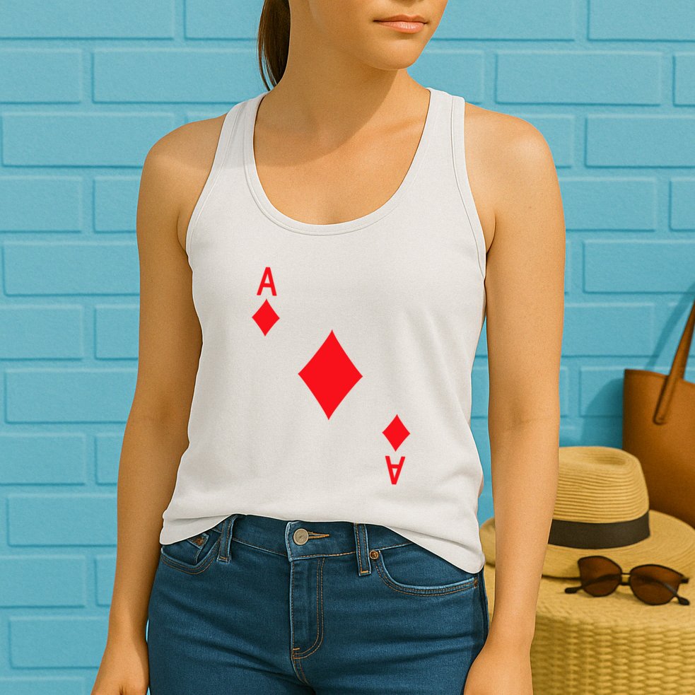 Ace Of Diamonds Playing Card Womens Tank Top