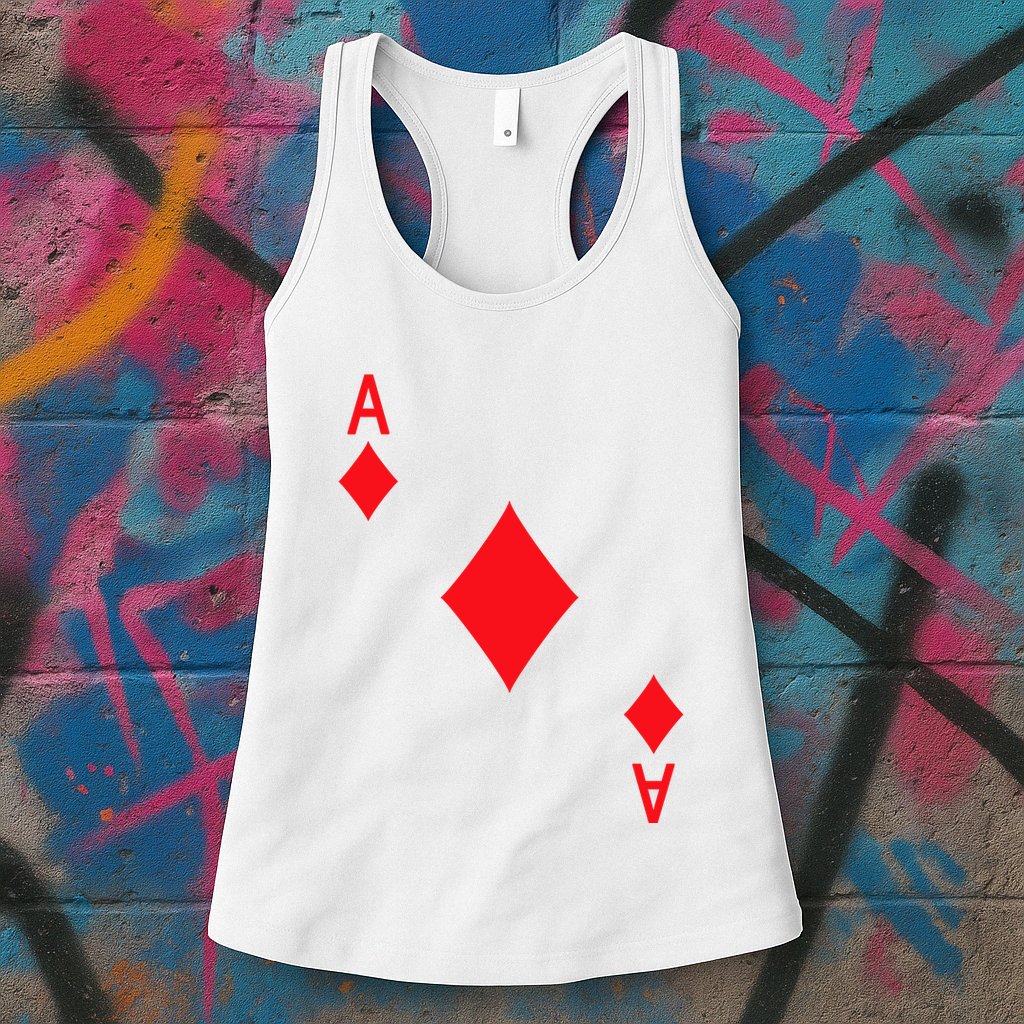 Ace Of Diamonds Playing Card Womens Tank Top