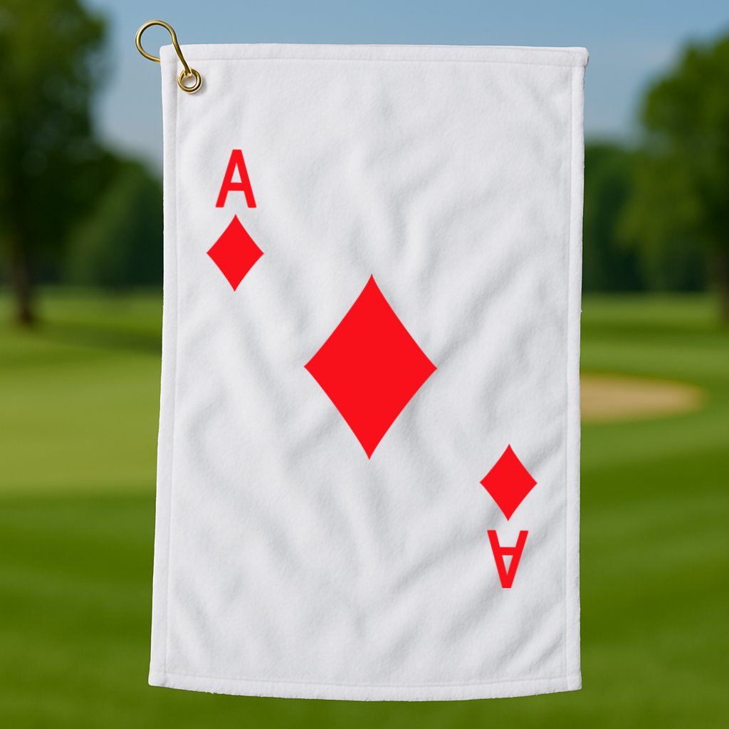 Ace Of Diamonds Playing Card Golf Towel
