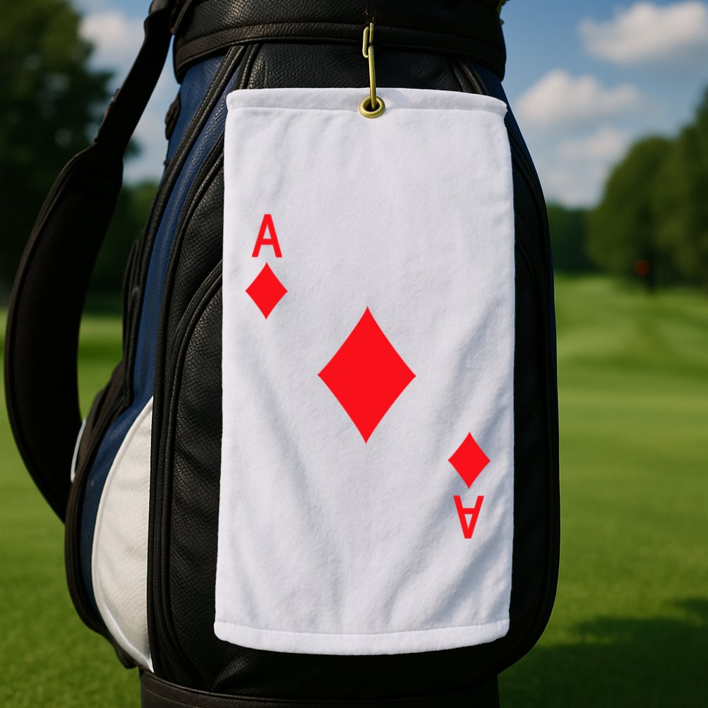 Ace Of Diamonds Playing Card Golf Towel